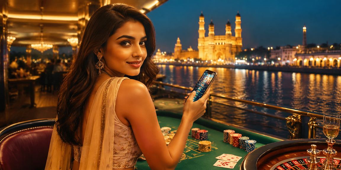 Young Indian woman registering on casino app